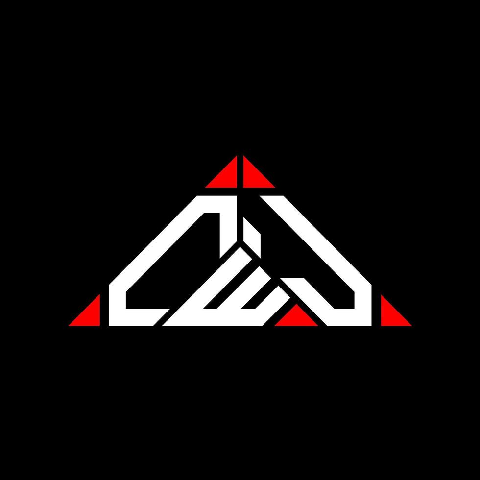 Diseño creativo del logotipo de la letra cwj con gráfico vectorial, logotipo simple y moderno de cwj en forma de triángulo. vector