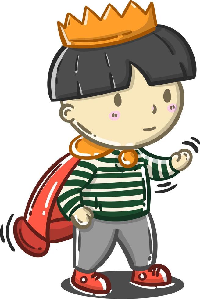 cute cartoon prince vector illustration