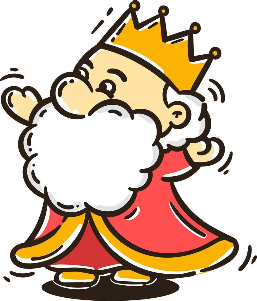 illustration cartoon king use crown vector illustration