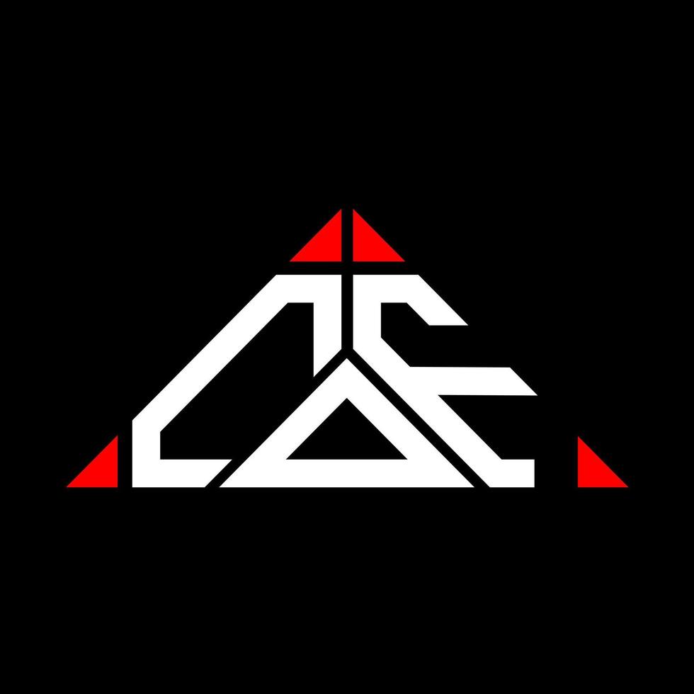 diseño creativo del logotipo de la letra cof con gráfico vectorial, logotipo simple y moderno de cof en forma de triángulo. vector