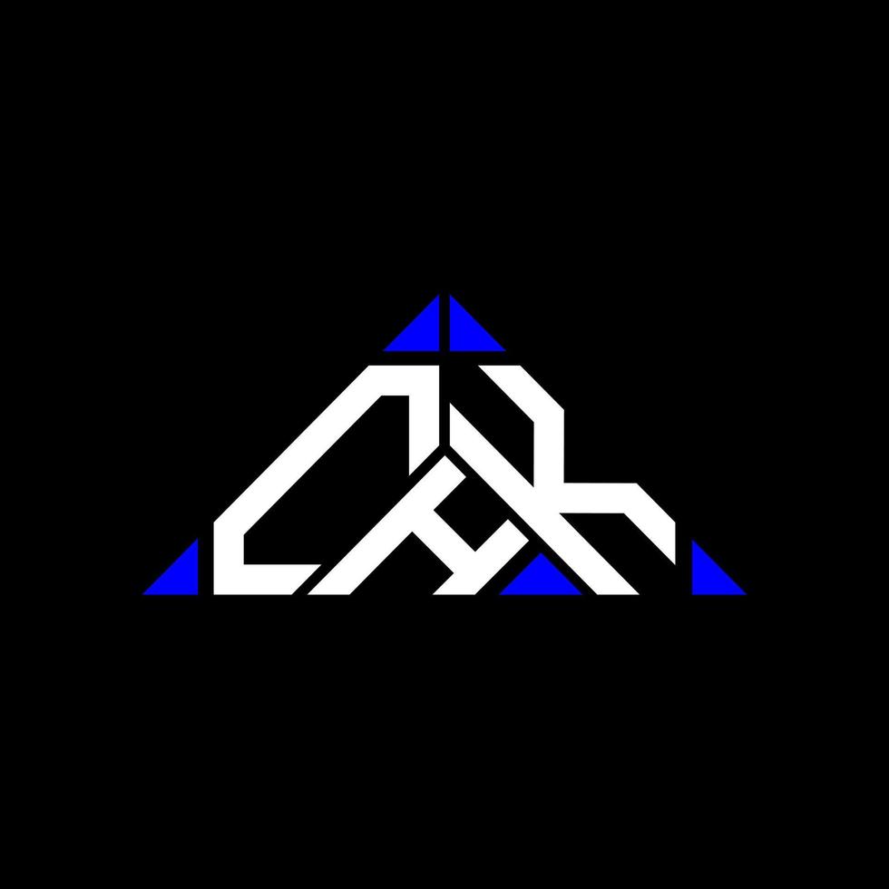 Diseño creativo del logotipo de la letra chk con gráfico vectorial, logotipo simple y moderno de chk en forma de triángulo. vector