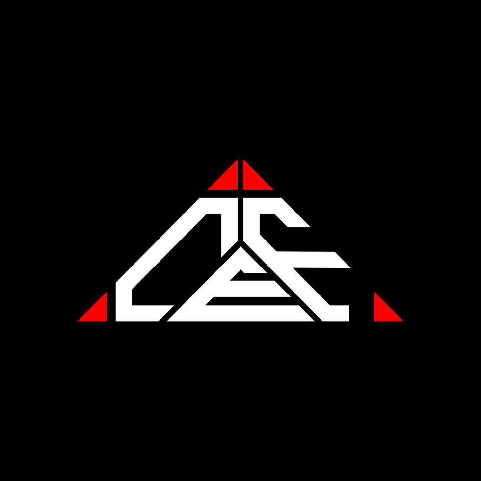 diseño creativo del logotipo de la letra cef con gráfico vectorial, logotipo cef simple y moderno en forma de triángulo. vector