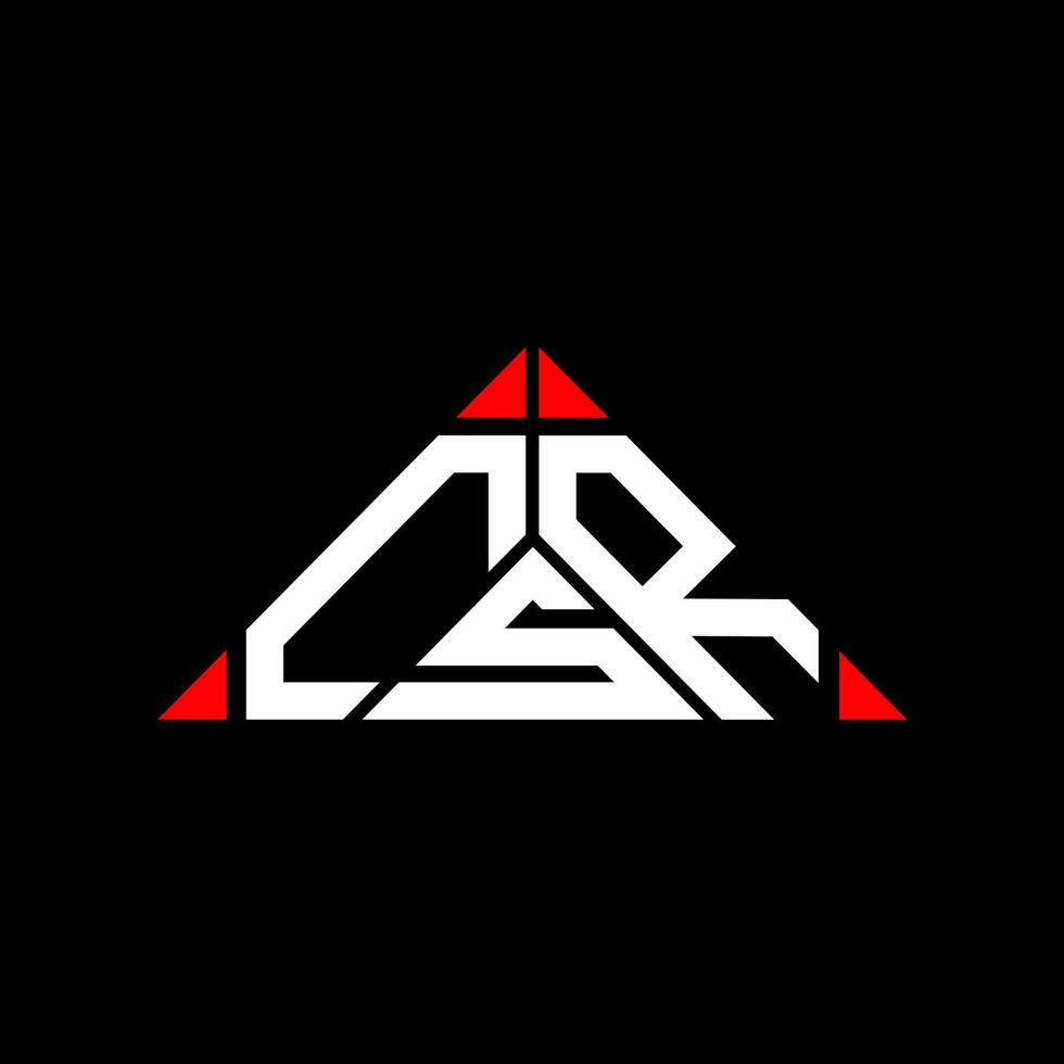 diseño creativo del logotipo de la letra csr con gráfico vectorial, logotipo csr simple y moderno en forma de triángulo. vector