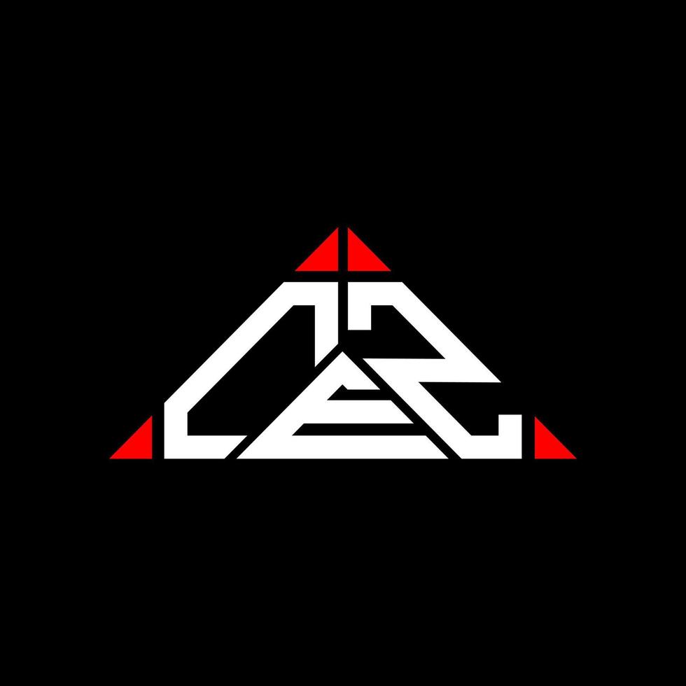 diseño creativo del logotipo de la letra cez con gráfico vectorial, logotipo cez simple y moderno en forma de triángulo. vector