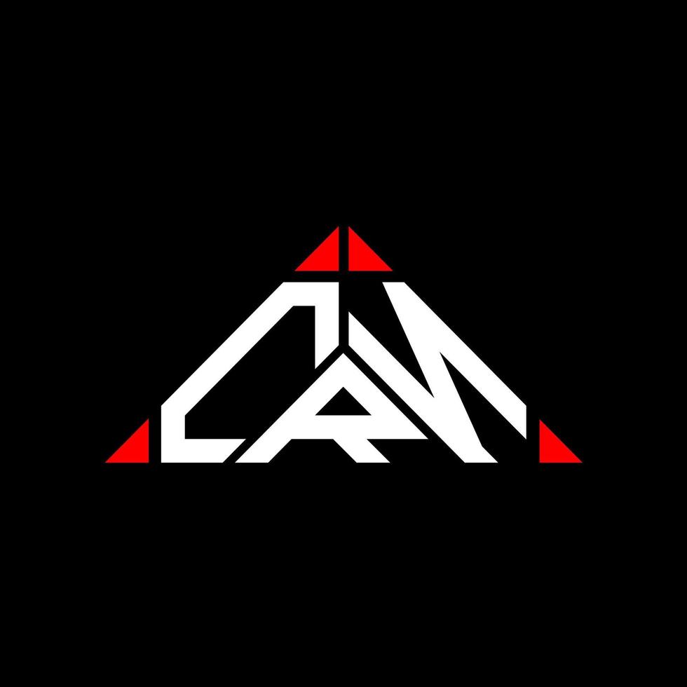 diseño creativo del logotipo de la letra crn con gráfico vectorial, logotipo sencillo y moderno crn en forma de triángulo. vector