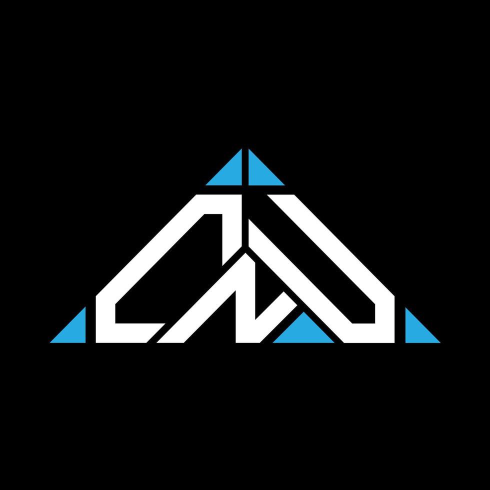 diseño creativo del logotipo de la letra cnu con gráfico vectorial, logotipo cnu simple y moderno en forma de triángulo. vector