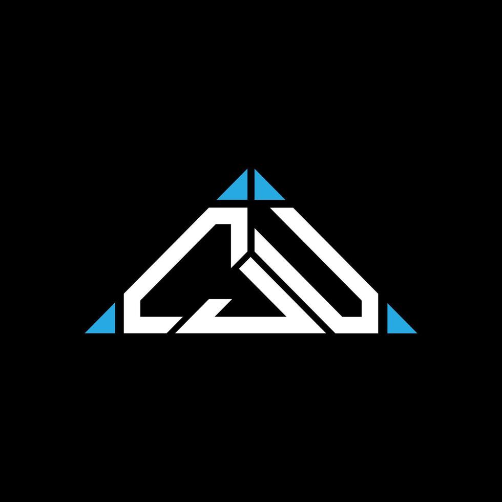 diseño creativo del logotipo de la letra cju con gráfico vectorial, logotipo simple y moderno de cju en forma de triángulo. vector