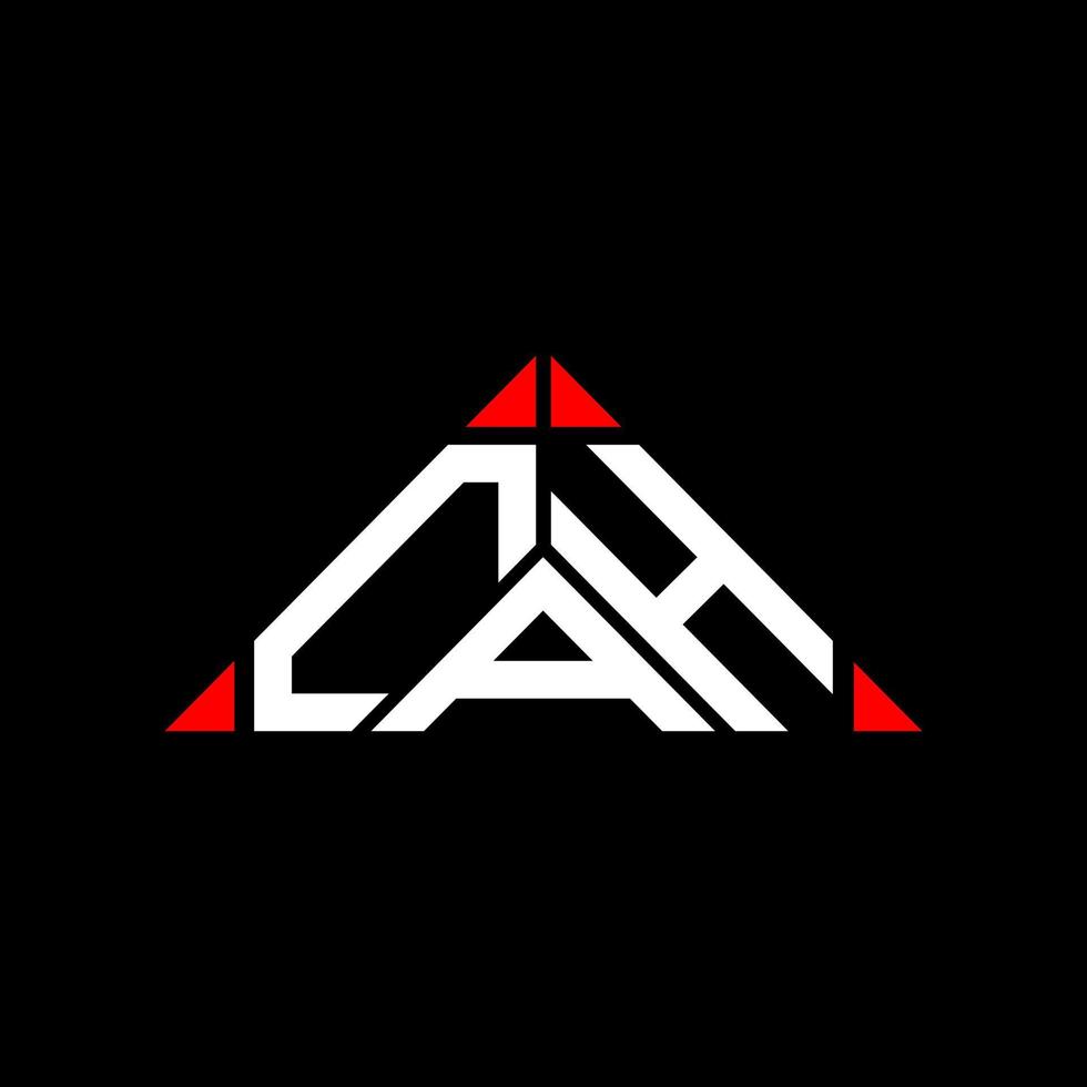diseño creativo del logotipo de la letra cah con gráfico vectorial, logotipo simple y moderno de cah en forma de triángulo. vector