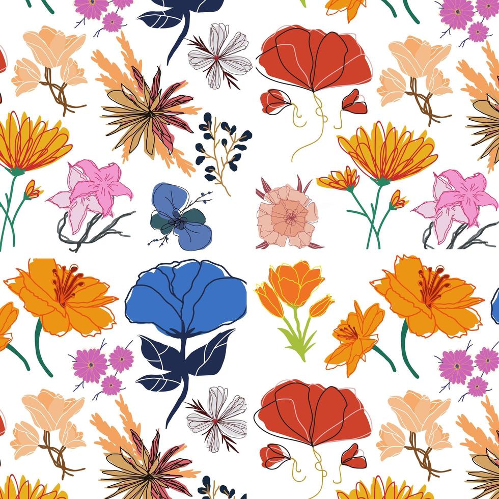 beautiful cute floral seamless pattern with multiple models for decoration and textile photo