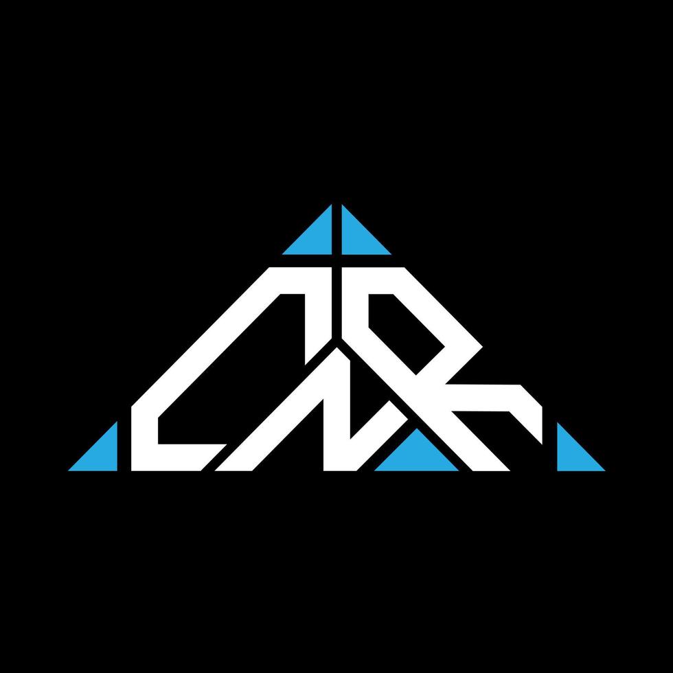 Diseño creativo del logotipo de la letra cnr con gráfico vectorial, logotipo cnr simple y moderno en forma de triángulo. vector
