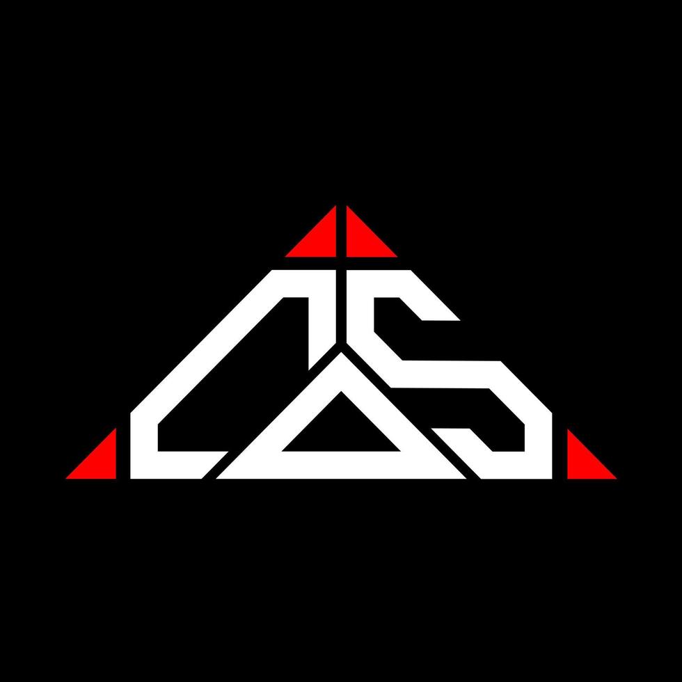 diseño creativo del logotipo de la letra cos con gráfico vectorial, logotipo simple y moderno cos en forma de triángulo. vector