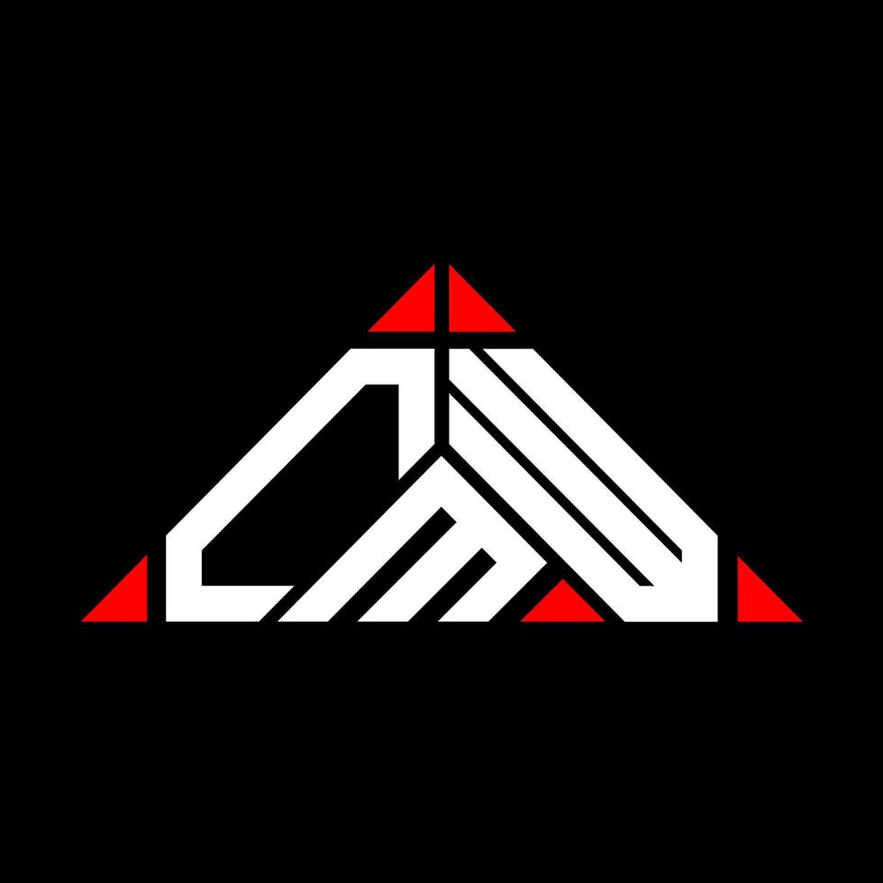 CMW letter logo creative design with vector graphic, CMW simple and modern logo in triangle shape.