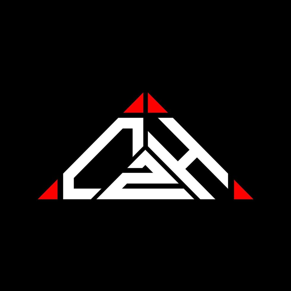 diseño creativo del logotipo de la letra czh con gráfico vectorial, logotipo simple y moderno de czh en forma de triángulo. vector