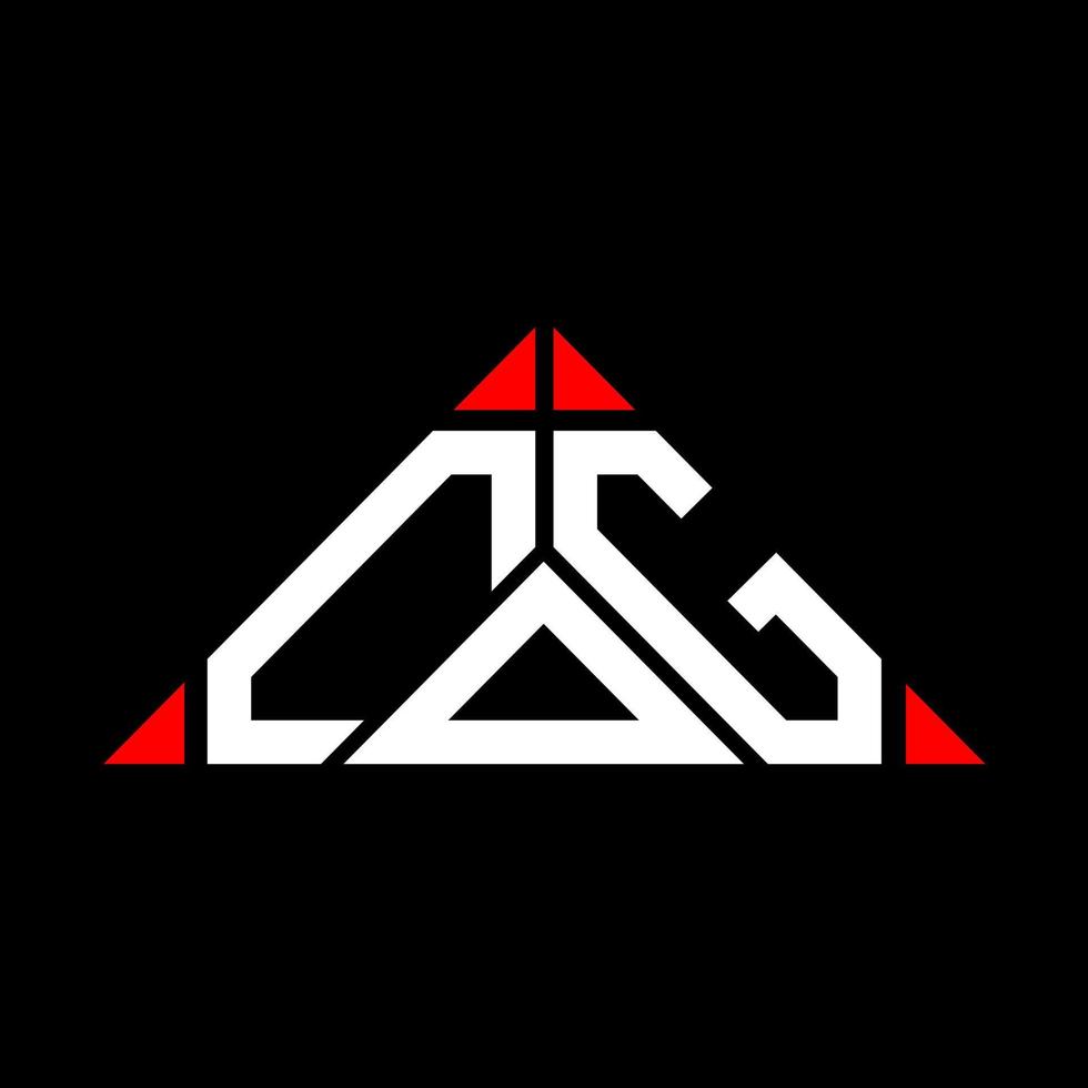 COG letter logo creative design with vector graphic, COG simple and modern logo in triangle shape.