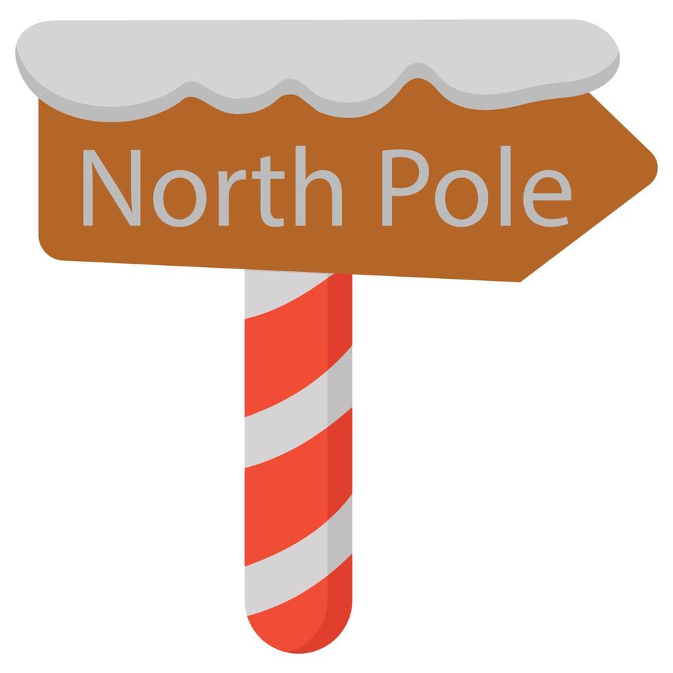 North Pole Sign  Gift Isolated Vector icon