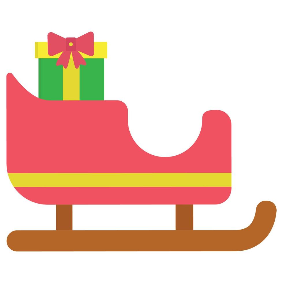 Sleigh Gift Isolated Vector icon