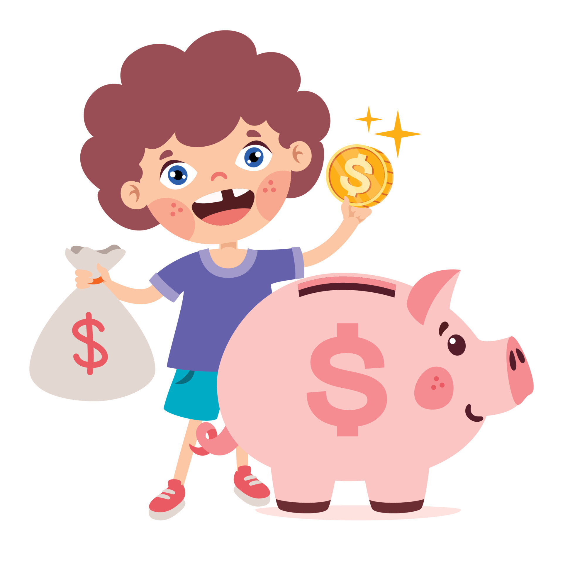Illustration of cute pig (pig) piggy bank and... - Stock Illustration  [61918390] - PIXTA