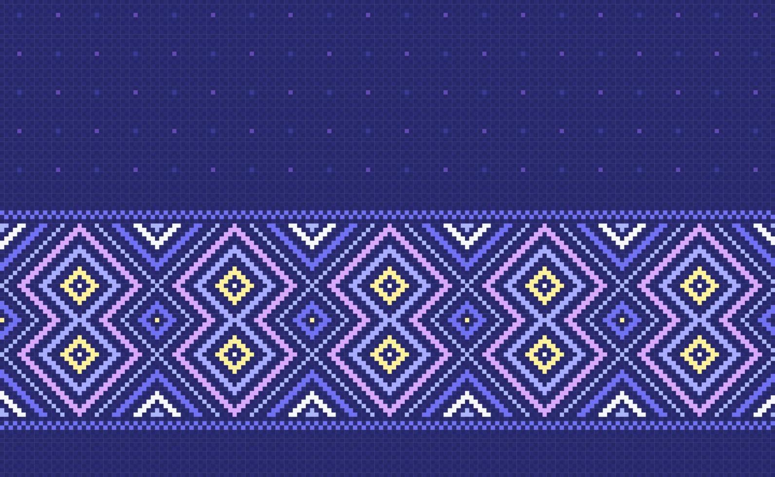 Geometric ethnic pattern, Vector pixel concept ethnic style, Pink and purple pattern geometry illustration