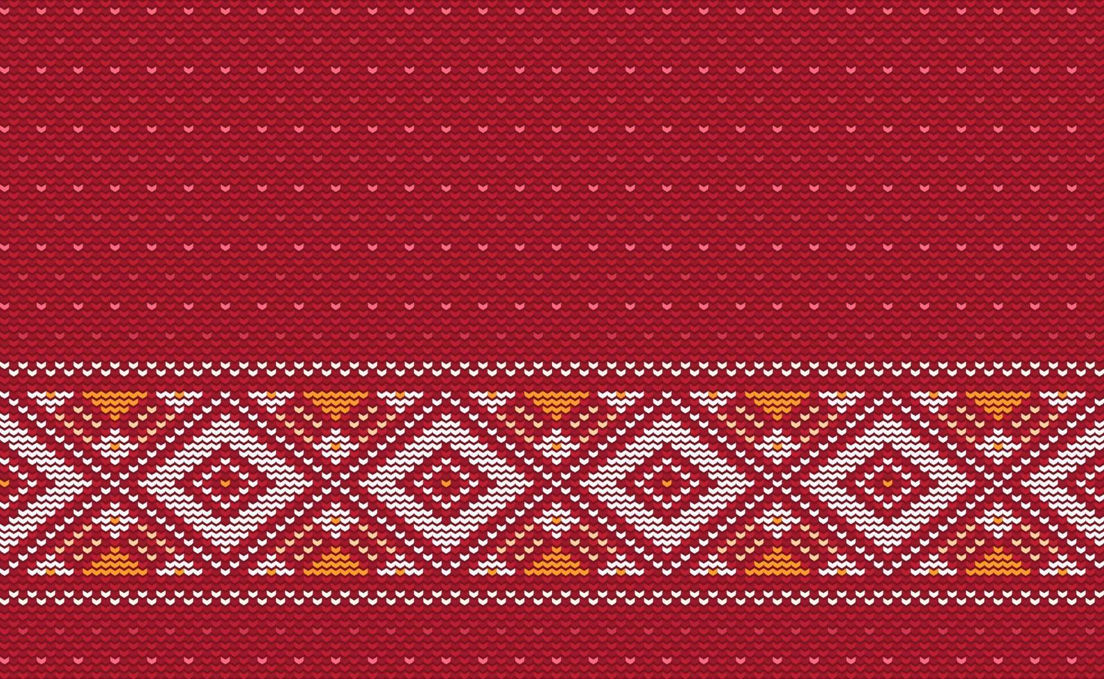 Design knit pattern vector, Cross stitch ethnic geometric background, Embroidery abstract Navajo style vector