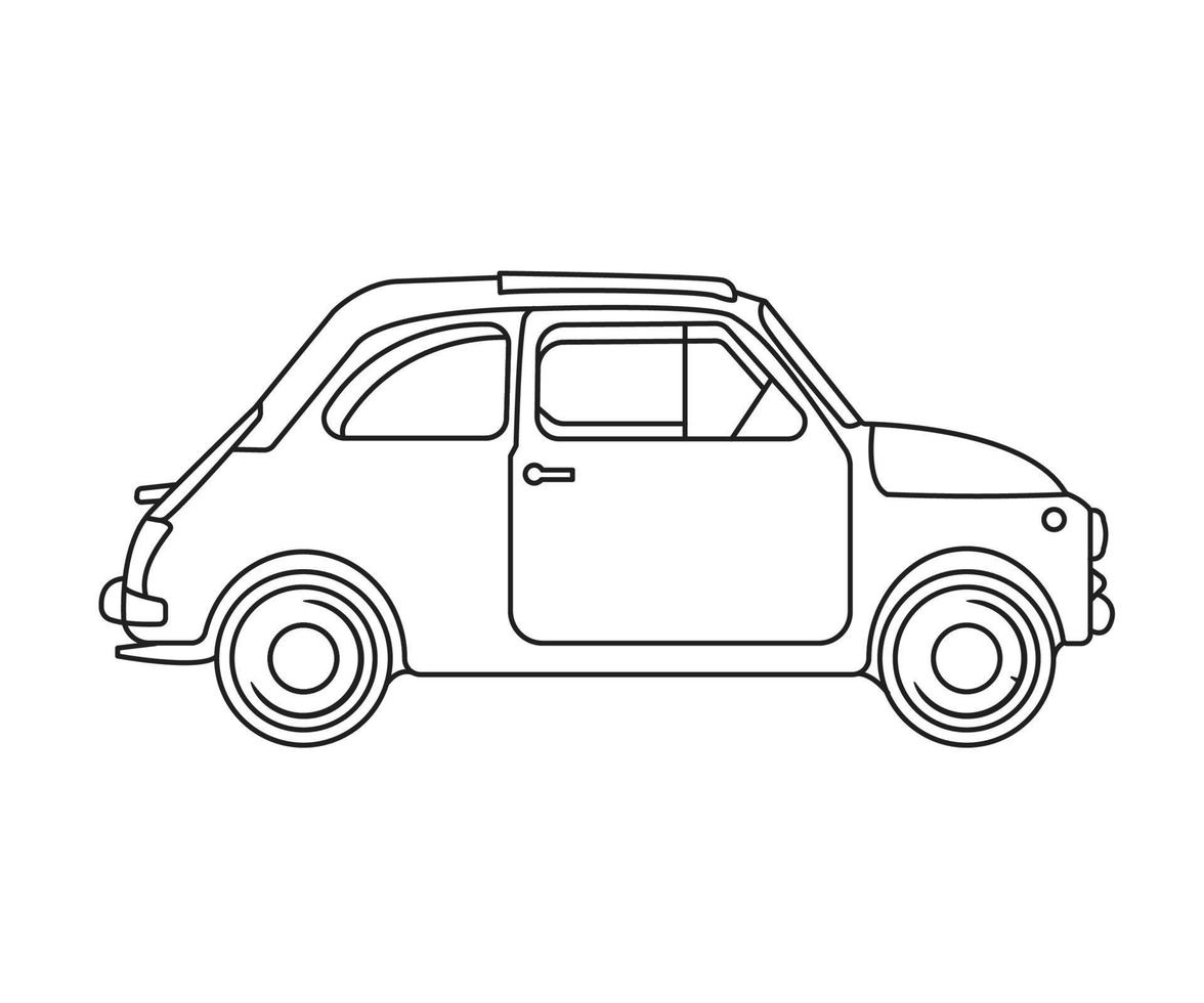 coche para colorear página para niños vector gratis