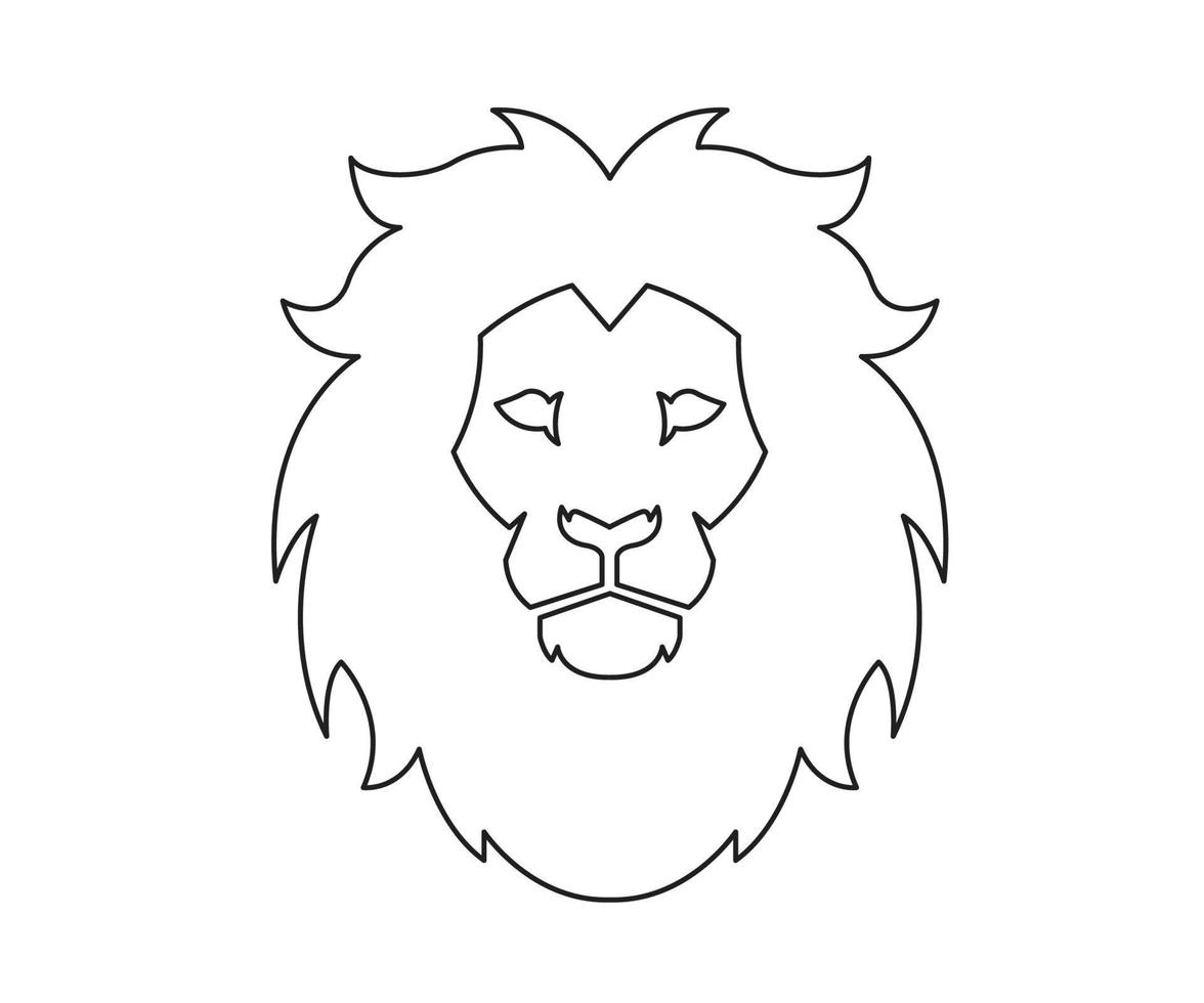 Lion Colouring page for kids Free Vector