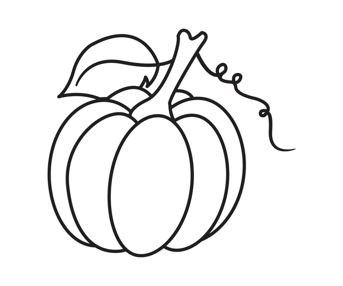 Pumpkin Colouring Pages for Kids Free Vector