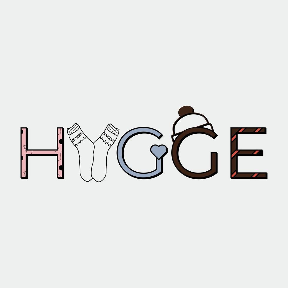 Hygge T-shirt Design vector