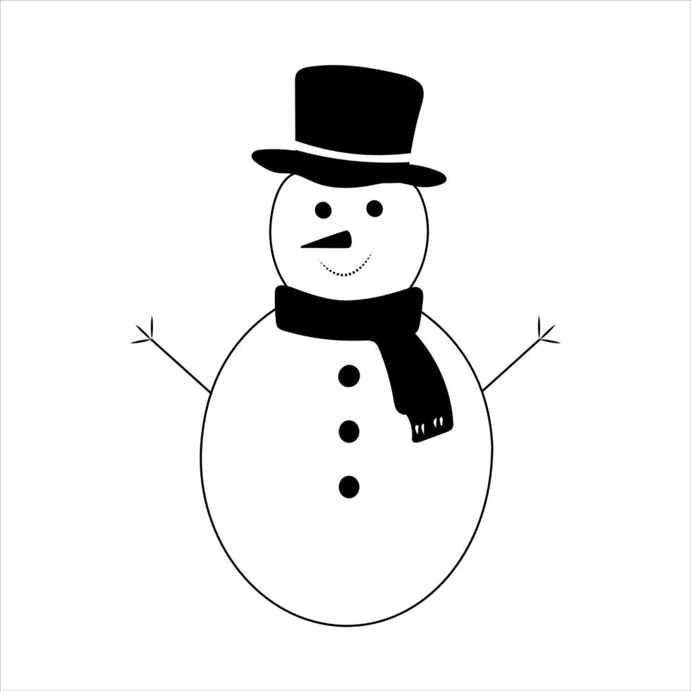 icono de muñeco de nieve estilo plano. eps10 vectoriales. muñeco de nieve con gorro y bufanda. ilustración vectorial concepto de año nuevo. vector