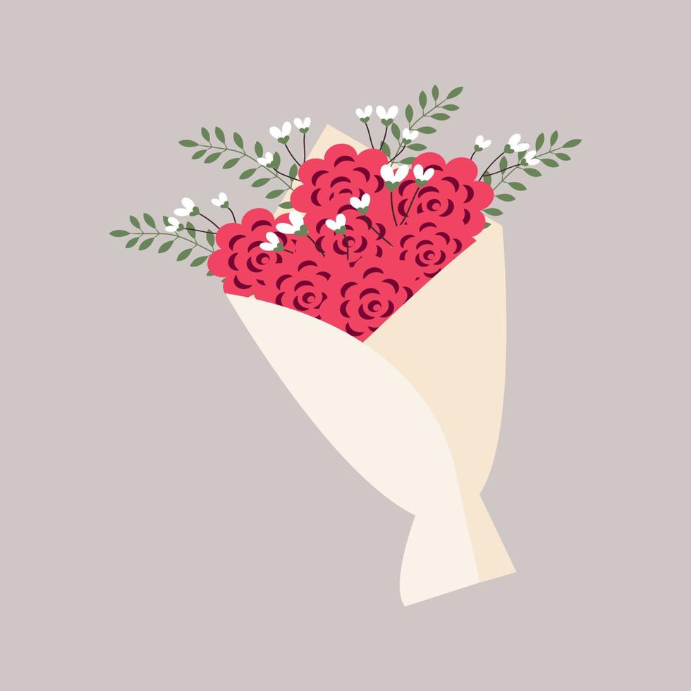 Bouquet of red roses vector