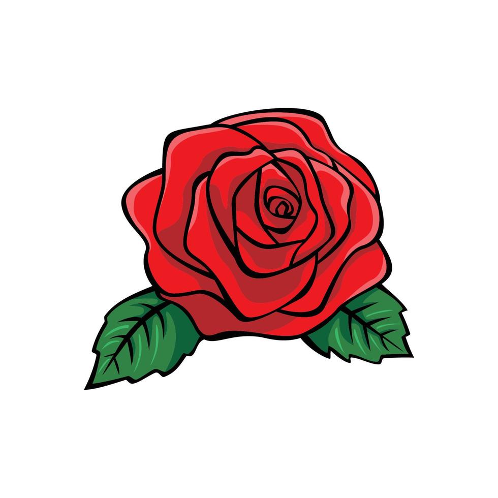 diseño de rosas rojas. icono de flor romántica, signo y símbolo. vector