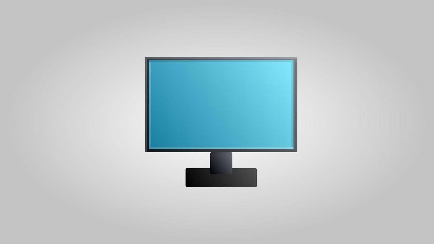 Modern digital new liquid crystal flat-panel computer monitor for games, work and entertainment on a white background. Vector illustration