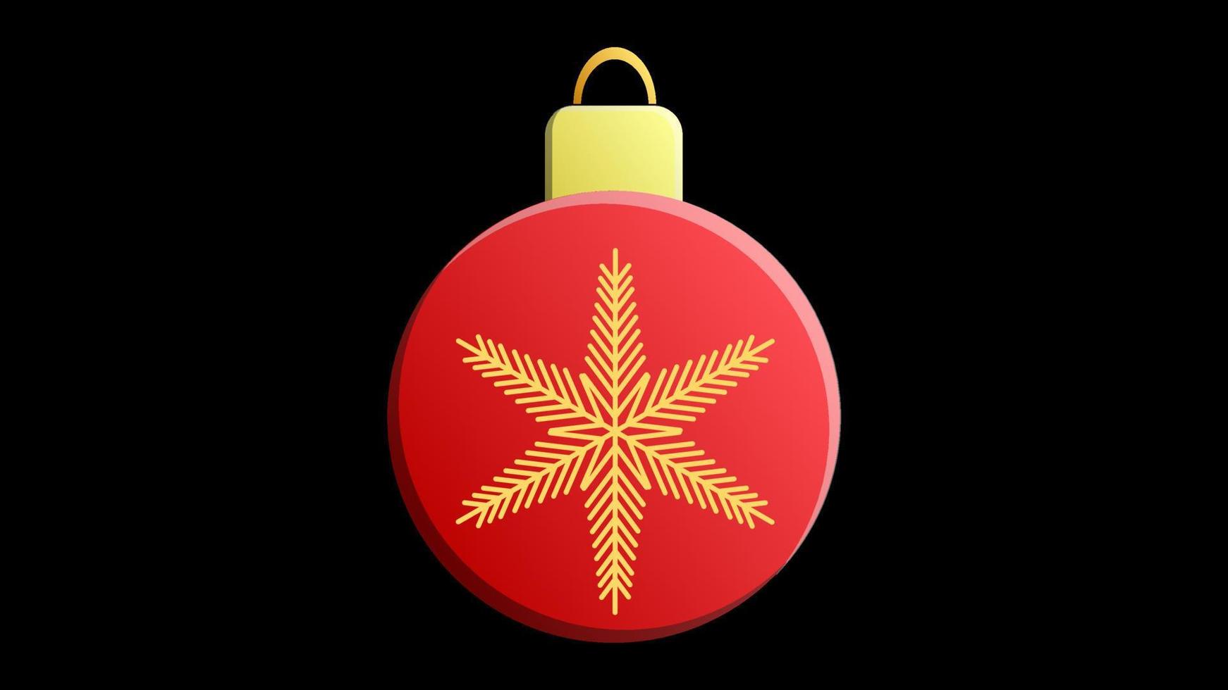 Red Christmas tree toy ball decoration vector