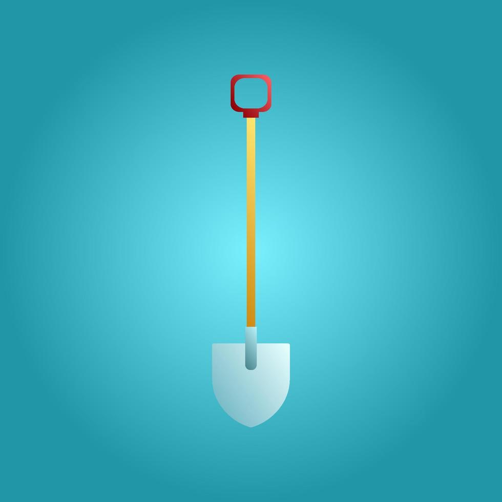 Tool for repair and construction a metal shovel for digging the earth and demolition and gardening on a blue background. Vector illustration