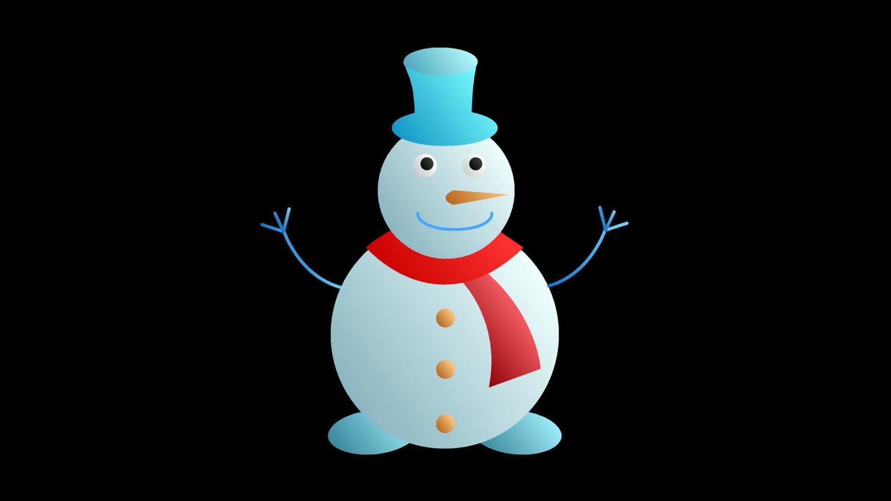 Snowman Flat Design Canadian Icon with Side Shadow vector