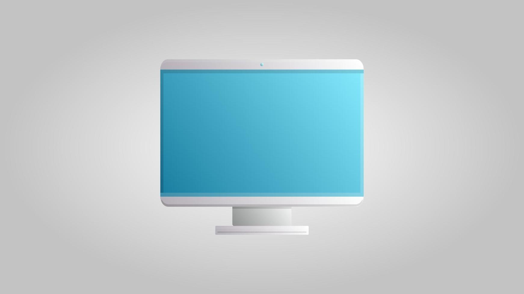 Modern digital new liquid crystal flat-panel computer monitor for games, work and entertainment on a white background. Vector illustration