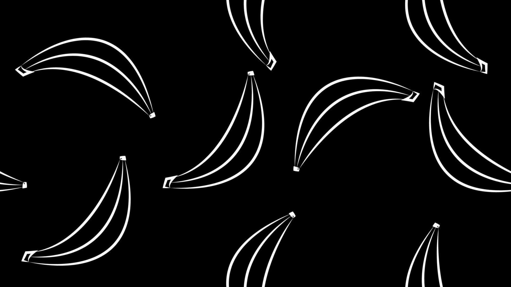 vector illustration. pattern with bananas. black and white pattern with bananas. drawing in the style of black and white illustration with chalk. cute cafe decoration