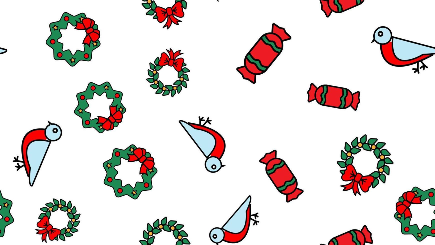 Holiday Seamless Pattern with Christmas Cookies. Xmas winter poster collection vector