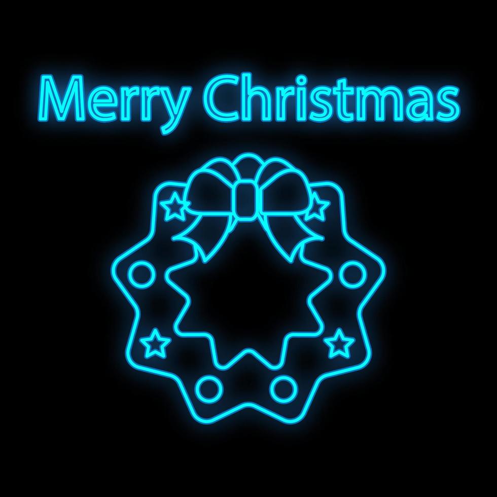 Mistletoe neon icon. Glowing Christmas winter holiday icon sign vector
