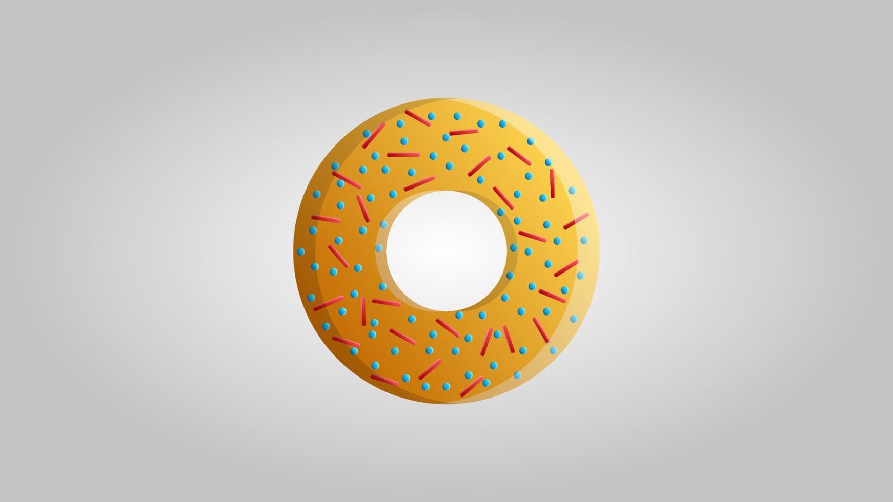 donut dulce redondo grande y sabroso sobre un fondo blanco. ilustración vectorial vector