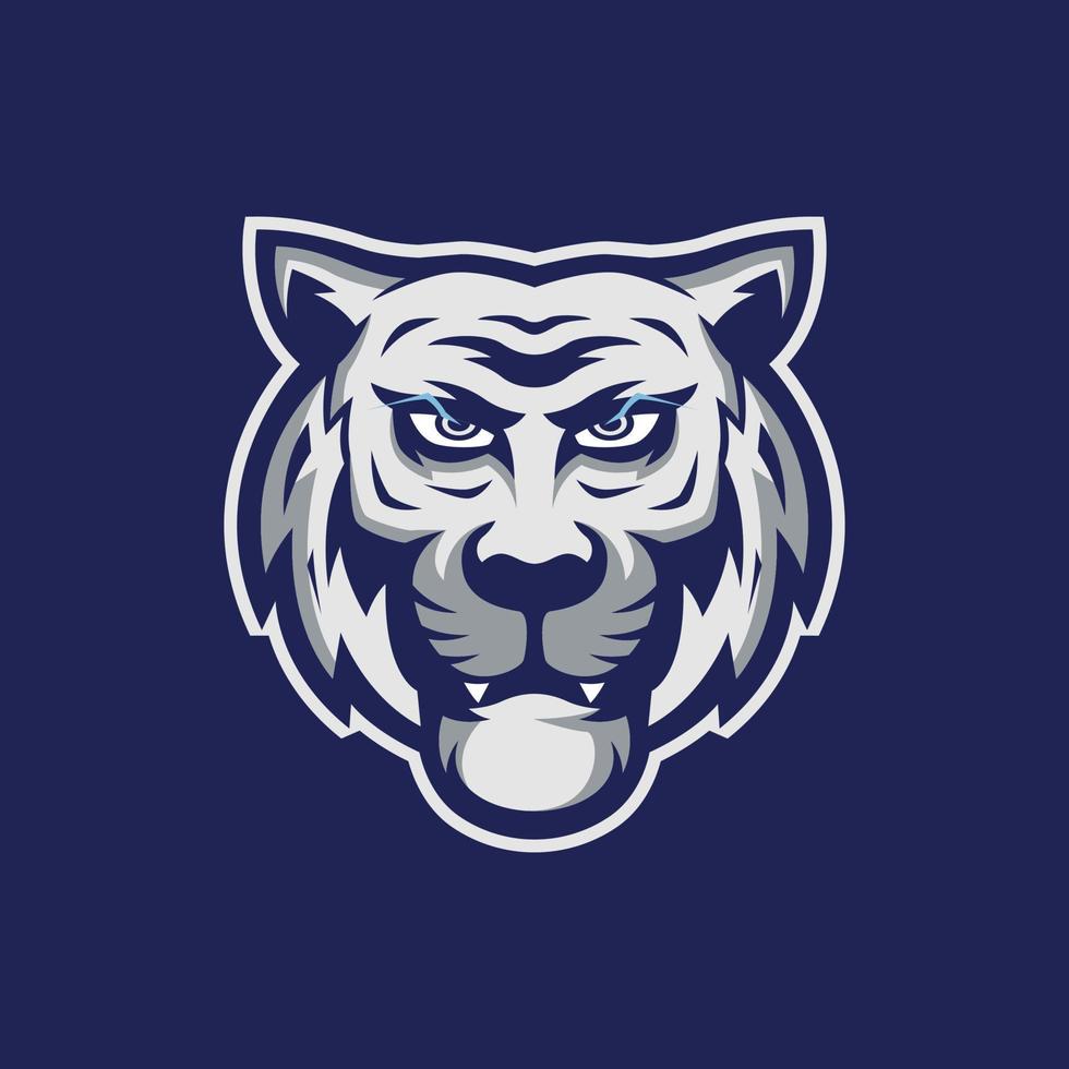 diseño de logotipo de mascota de tigre blanco vector