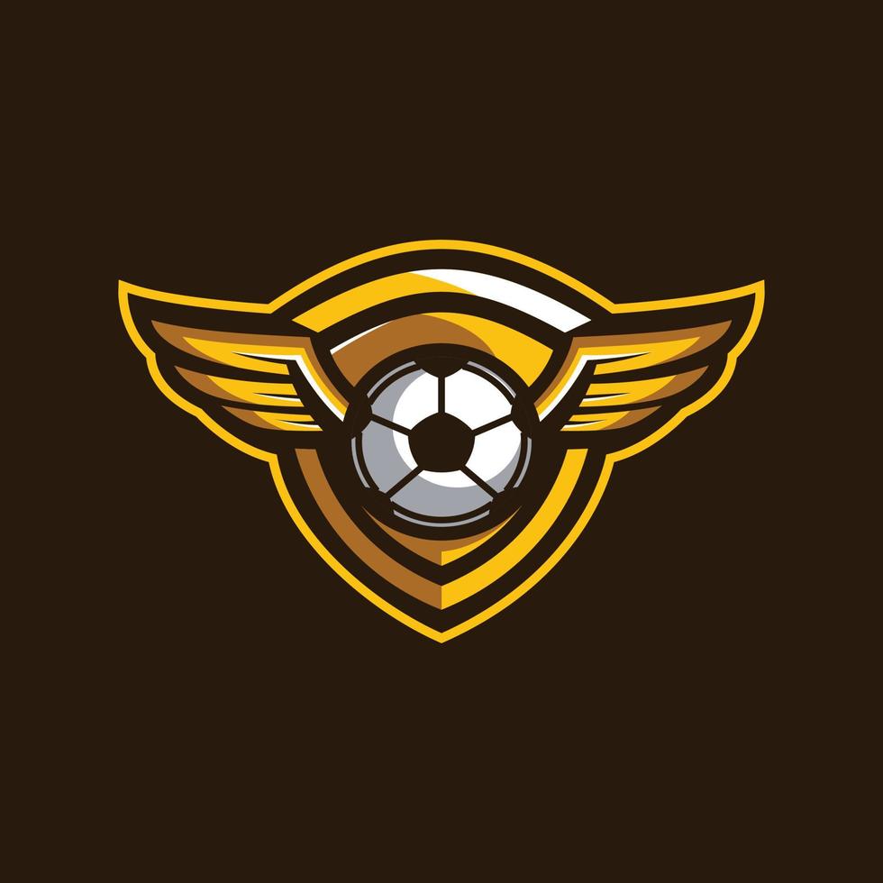 logotipo de deportes de equipo de ala de fútbol vector