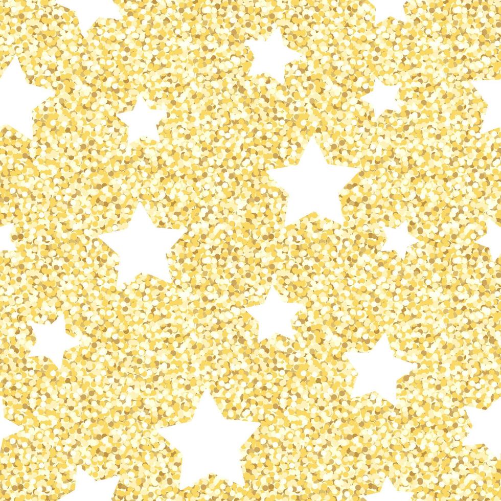 Gold glitter star pattern vector