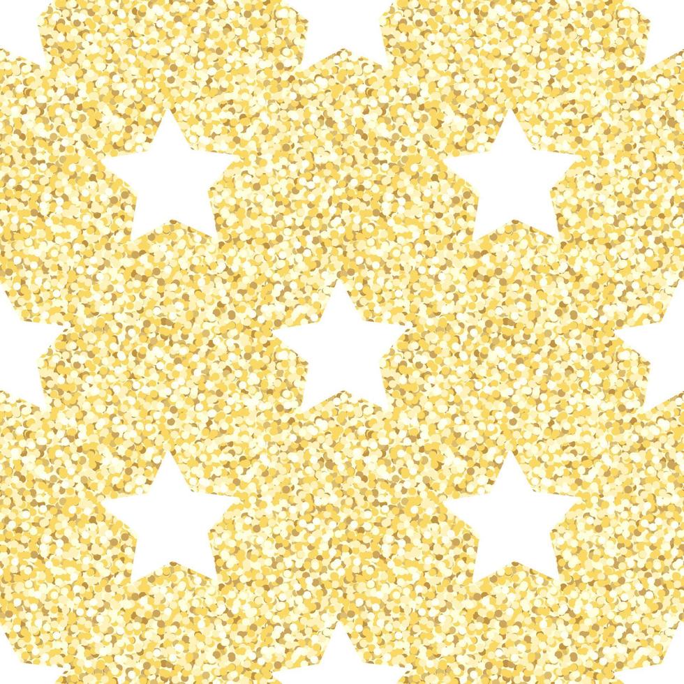 Gold glitter star pattern vector