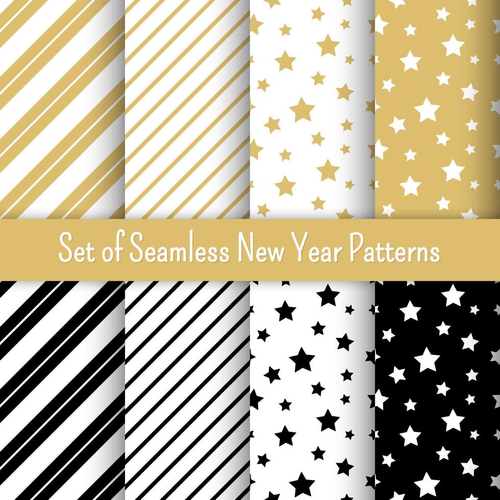 Christams and New Year geometric vector patterns