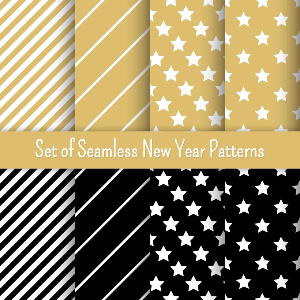 Christams and New Year geometric vector patterns