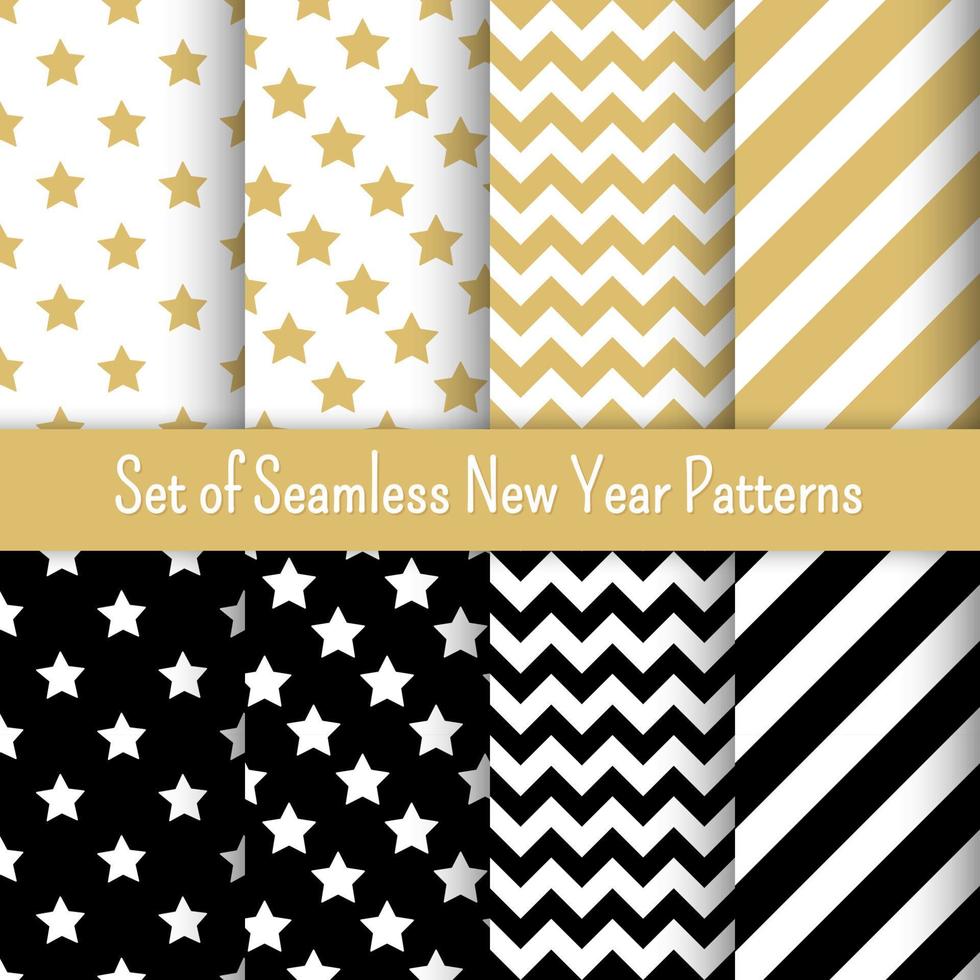 Christams and New Year geometric vector patterns