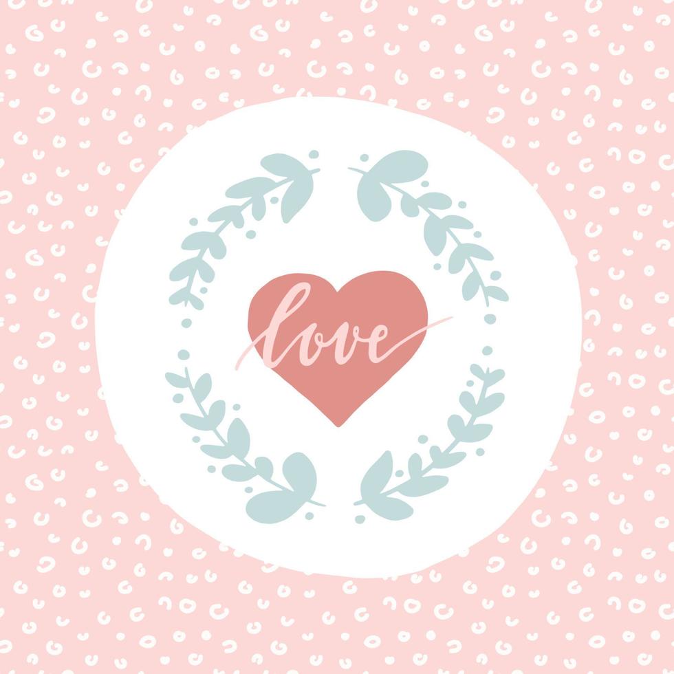 Love inscription with florals vector