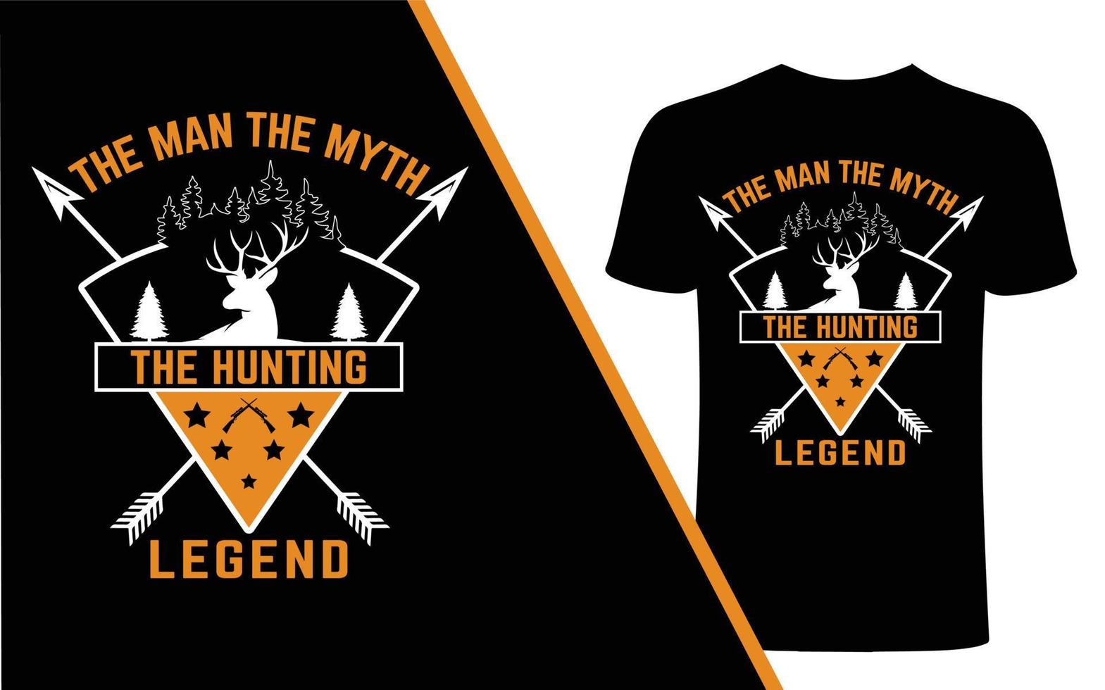The Myth the man the hunting legend t shirt design. vector