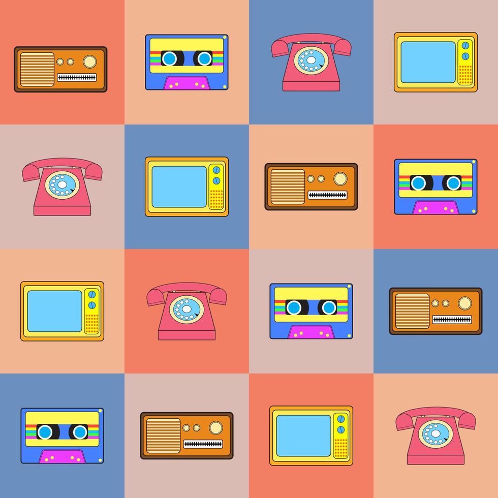 pattern retro 90s good for mockup, print, design, wallpaper, sosial media, background vector