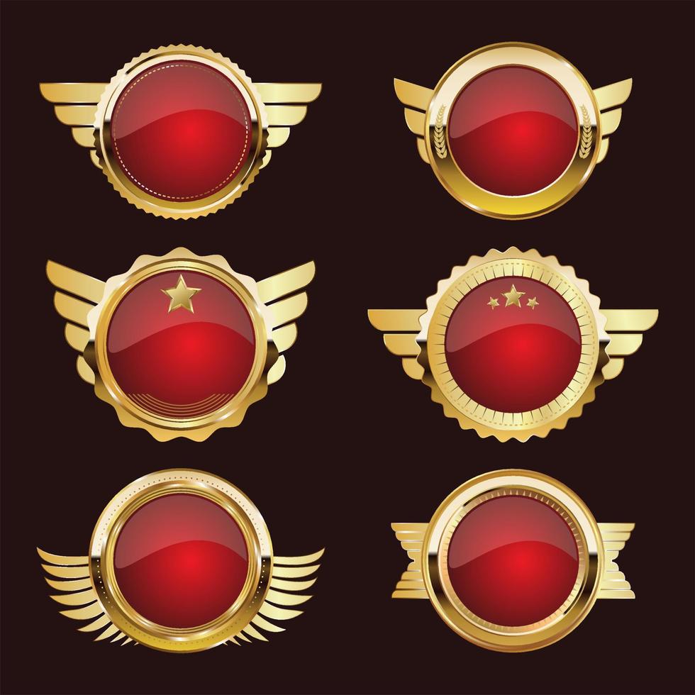 Golden badge retro style isolated on white background vector